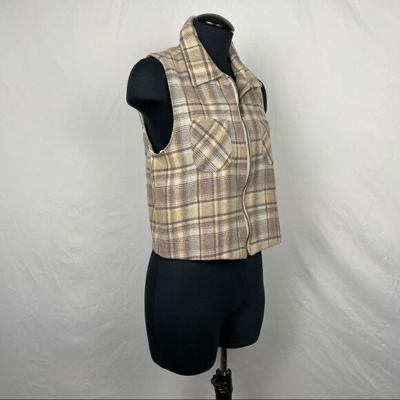 WoolRich Plaid Wool Full Zip Vest - Women’s S - Picture 2 of 9